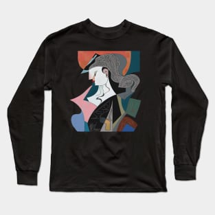 Woman in Kimono Picasso Style Long Sleeve T-Shirt